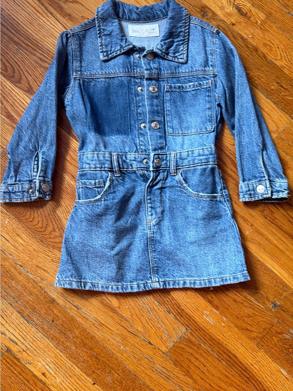 Zara Girls Indigo Denim Jacket Dress